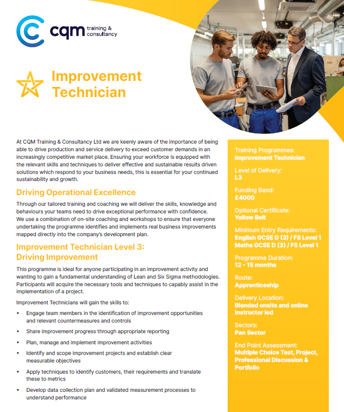 Improvement Technician Brochure Cover