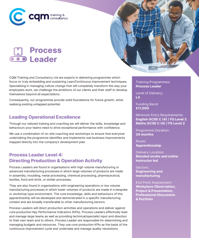 Process Leader Brochure Cover