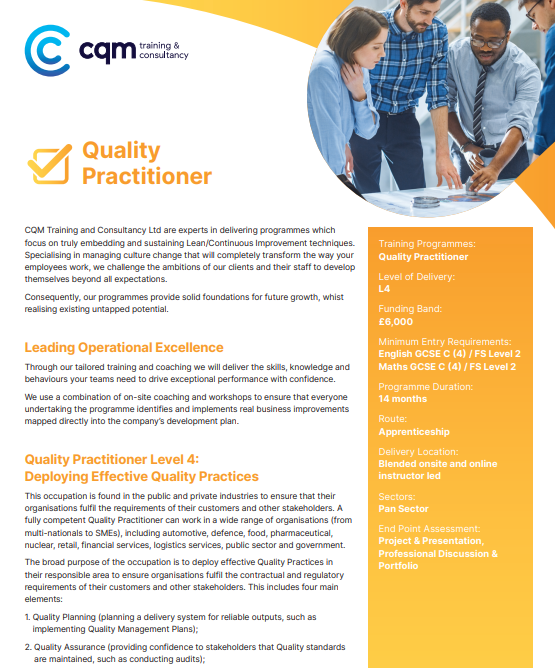 Quality Practitioner Brochure